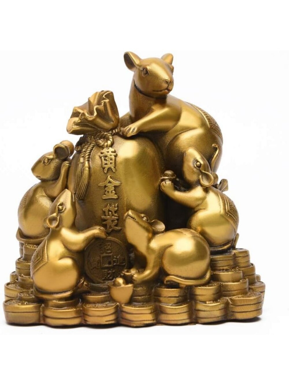 Feng Shui Brass Mouse Statue | Lucky Rat Figurine for Home Decor & Prosperity